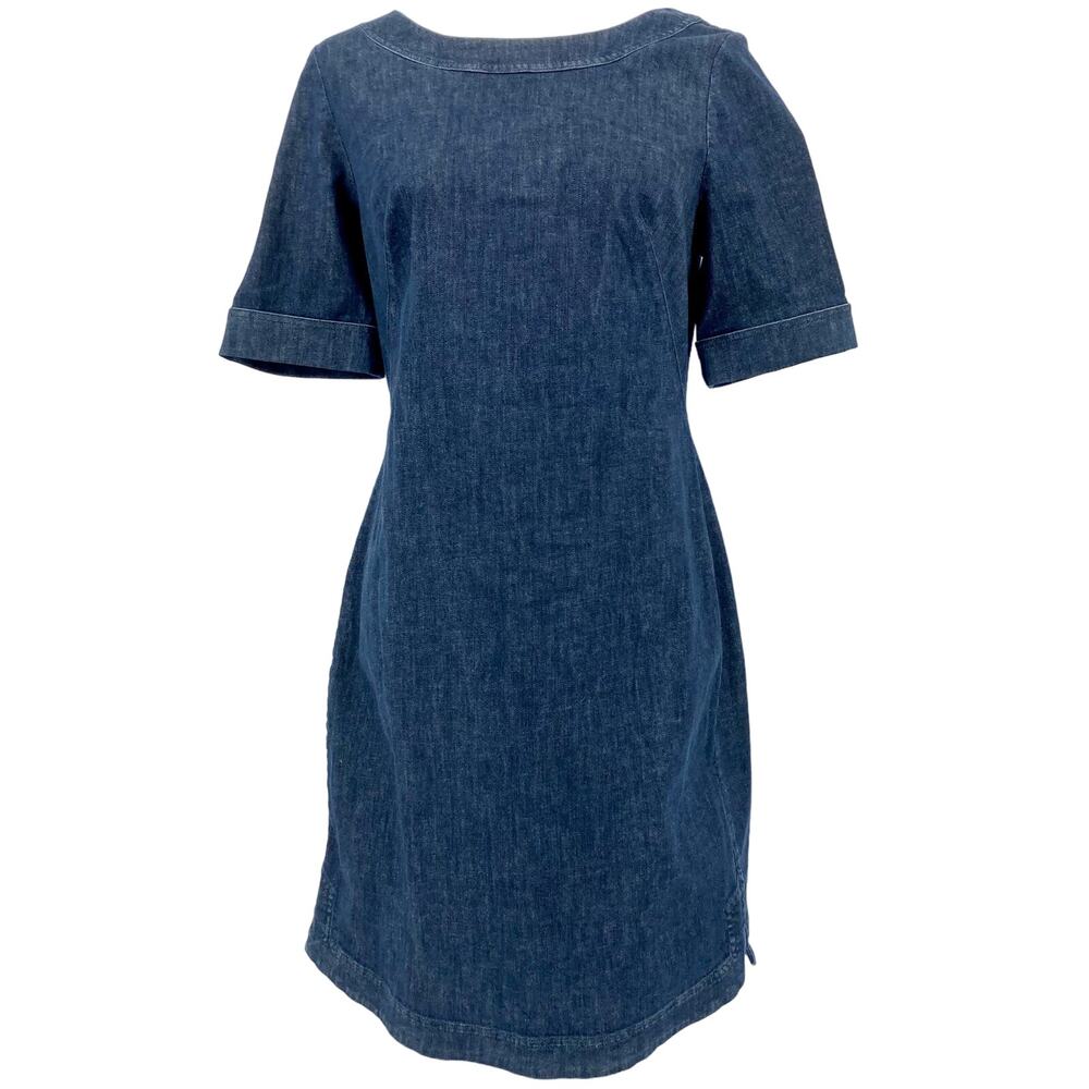 Boden: blue‎ knee length short sleeve denim dress (6)